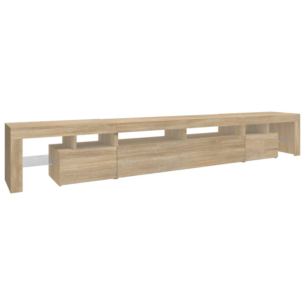 tv-skab med LED-lys 260x36,5x40 cm sonoma-eg