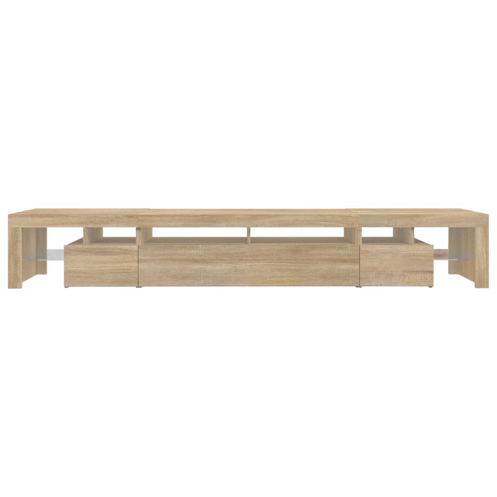 tv-skab med LED-lys 260x36,5x40 cm sonoma-eg