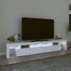 tv-skab med LED-lys 230x36,5x40 cm hvid