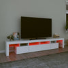 tv-skab med LED-lys 230x36,5x40 cm hvid