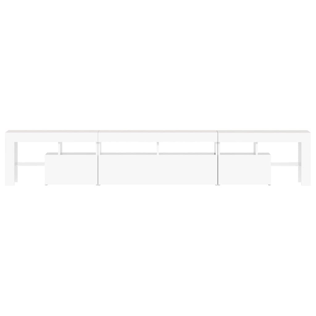 tv-skab med LED-lys 230x36,5x40 cm hvid
