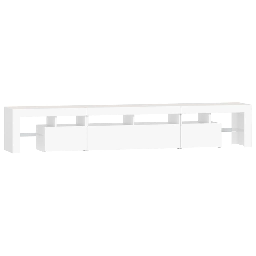 tv-skab med LED-lys 230x36,5x40 cm hvid