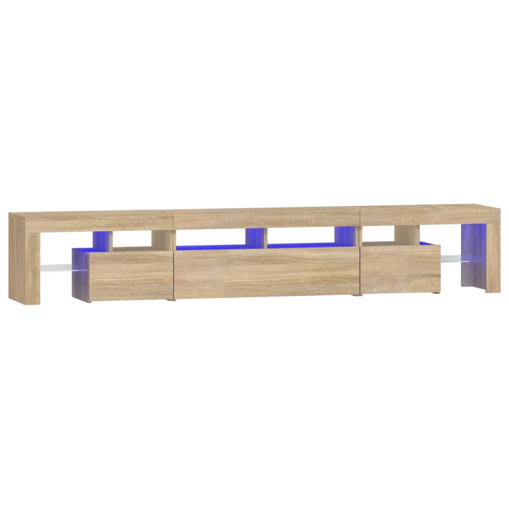 tv-skab med LED-lys 230x36,5x40 cm sonoma-eg