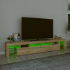 tv-skab med LED-lys 230x36,5x40 cm sonoma-eg