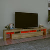 tv-skab med LED-lys 230x36,5x40 cm sonoma-eg