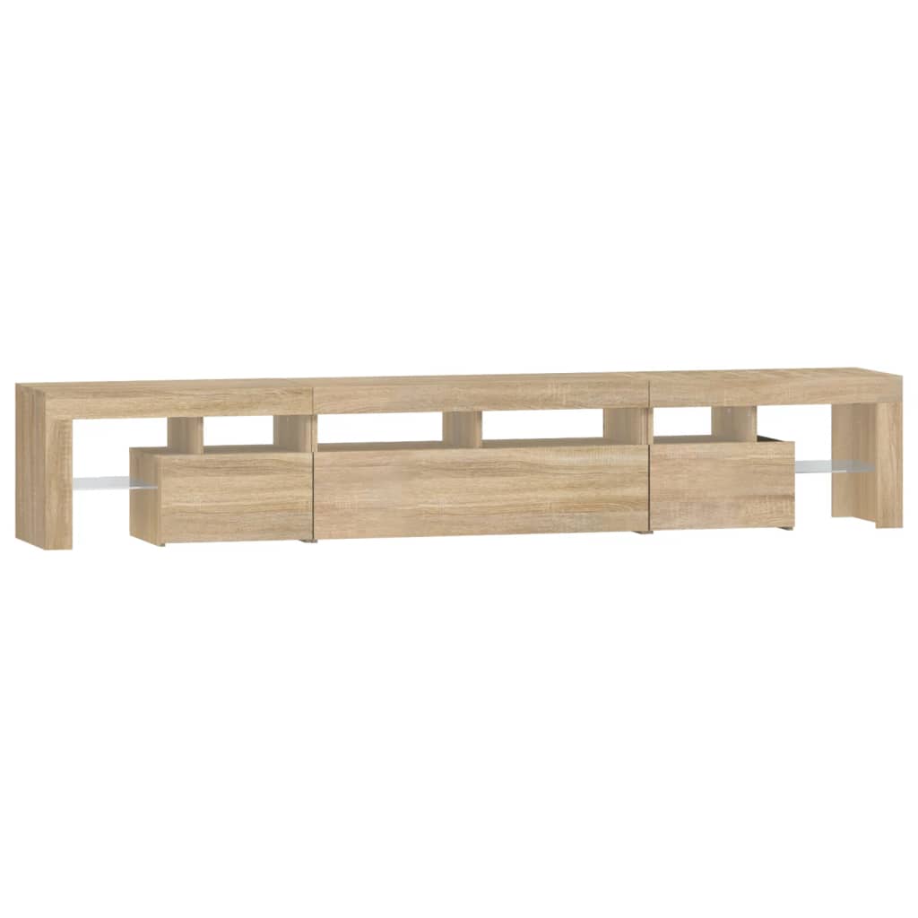 tv-skab med LED-lys 230x36,5x40 cm sonoma-eg