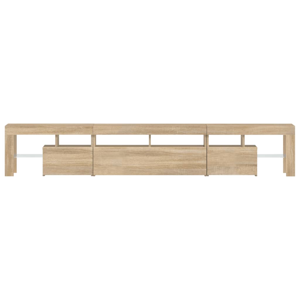 tv-skab med LED-lys 230x36,5x40 cm sonoma-eg