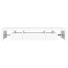 tv-skab med LED-lys 215x36,5x40 cm hvid