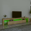 tv-skab med LED-lys 215x36,5x40 cm sonoma-eg
