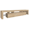 tv-skab med LED-lys 215x36,5x40 cm sonoma-eg