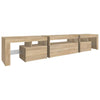 tv-skab med LED-lys 215x36,5x40 cm sonoma-eg