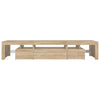 tv-skab med LED-lys 215x36,5x40 cm sonoma-eg