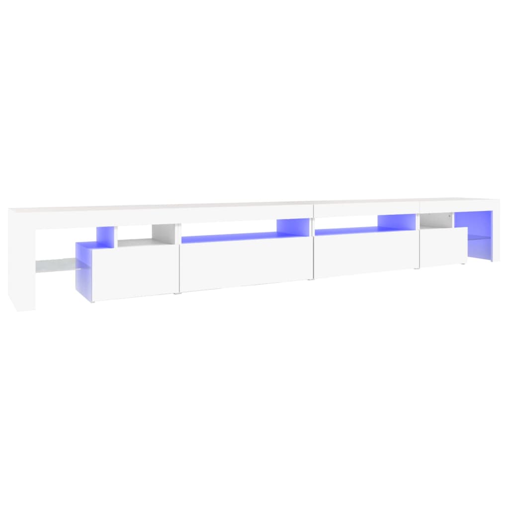 tv-skab med LED-lys 290x36,5x40 cm hvid