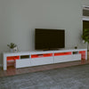tv-skab med LED-lys 290x36,5x40 cm hvid