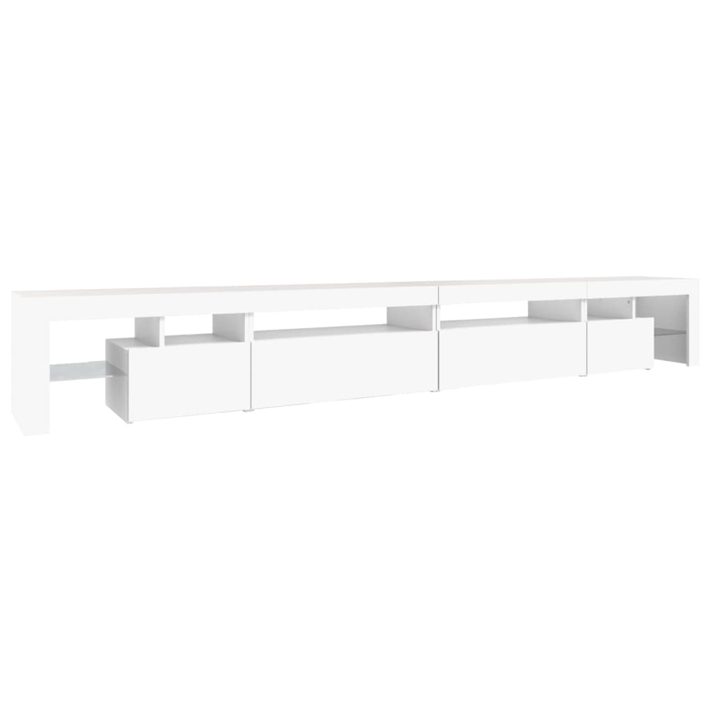 tv-skab med LED-lys 290x36,5x40 cm hvid