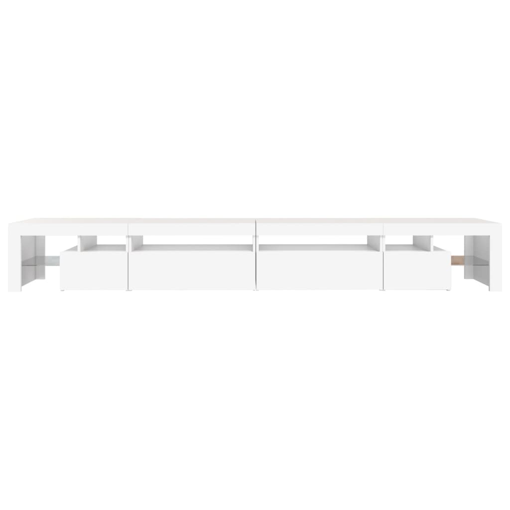 tv-skab med LED-lys 290x36,5x40 cm hvid