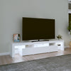 tv-skab med LED-lys 200x36,5x40 cm hvid