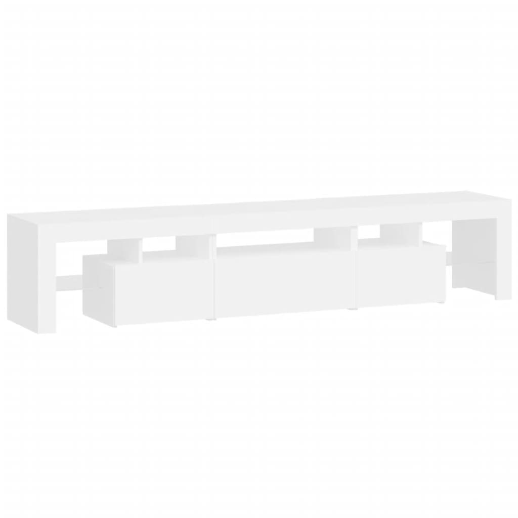 tv-skab med LED-lys 200x36,5x40 cm hvid