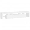 tv-skab med LED-lys 200x36,5x40 cm hvid