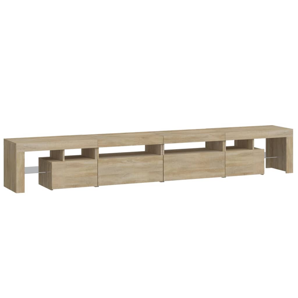 tv-skab med LED-lys 260x36,5x40 cm sonoma-eg