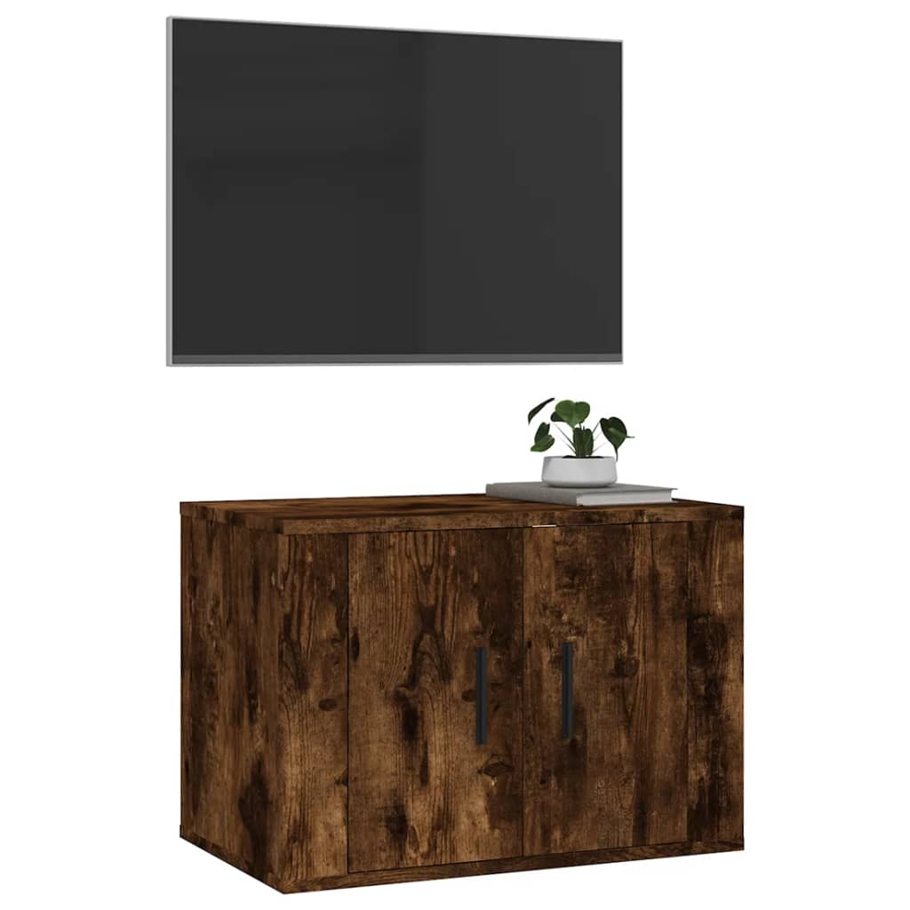 væghængt tv-skab 57x34,5x40 cm røget egetræsfarve