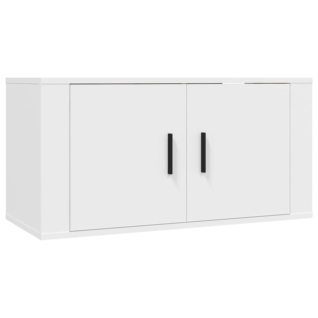 væghængt tv-skab 80x34,5x40 cm hvid