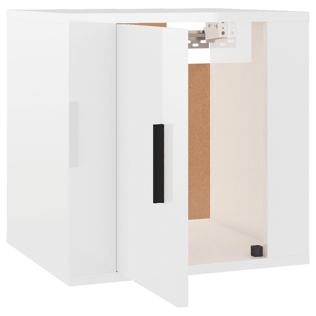 væghængt tv-skab 40x34,5x40 cm hvid højglans