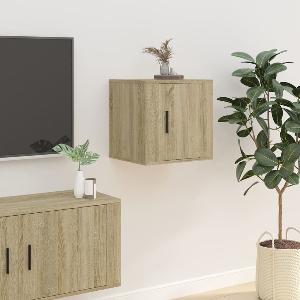 væghængt tv-skab 40x34,5x40 cm sonoma-eg