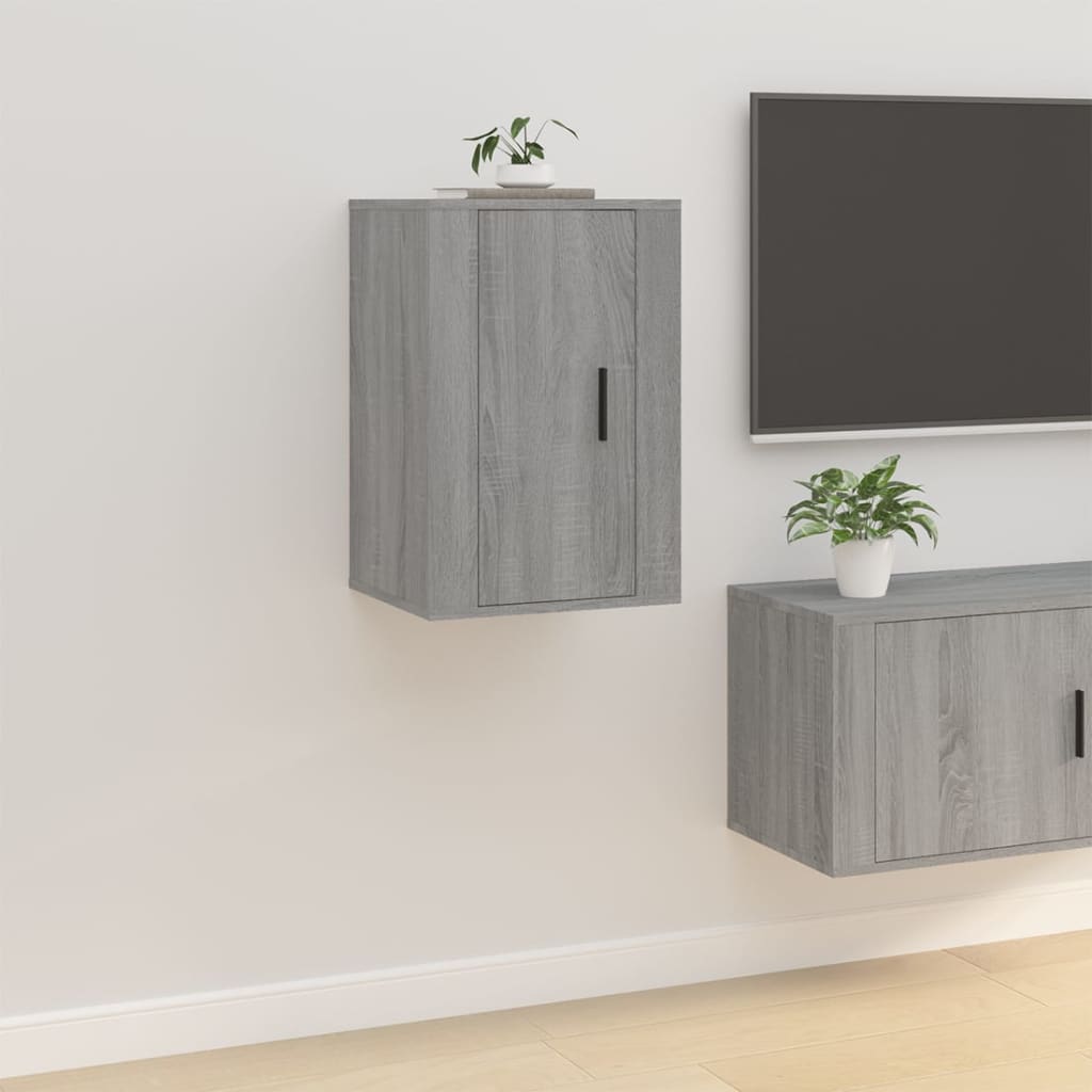 væghængt tv-skab 40x34,5x60 cm grå sonoma-eg