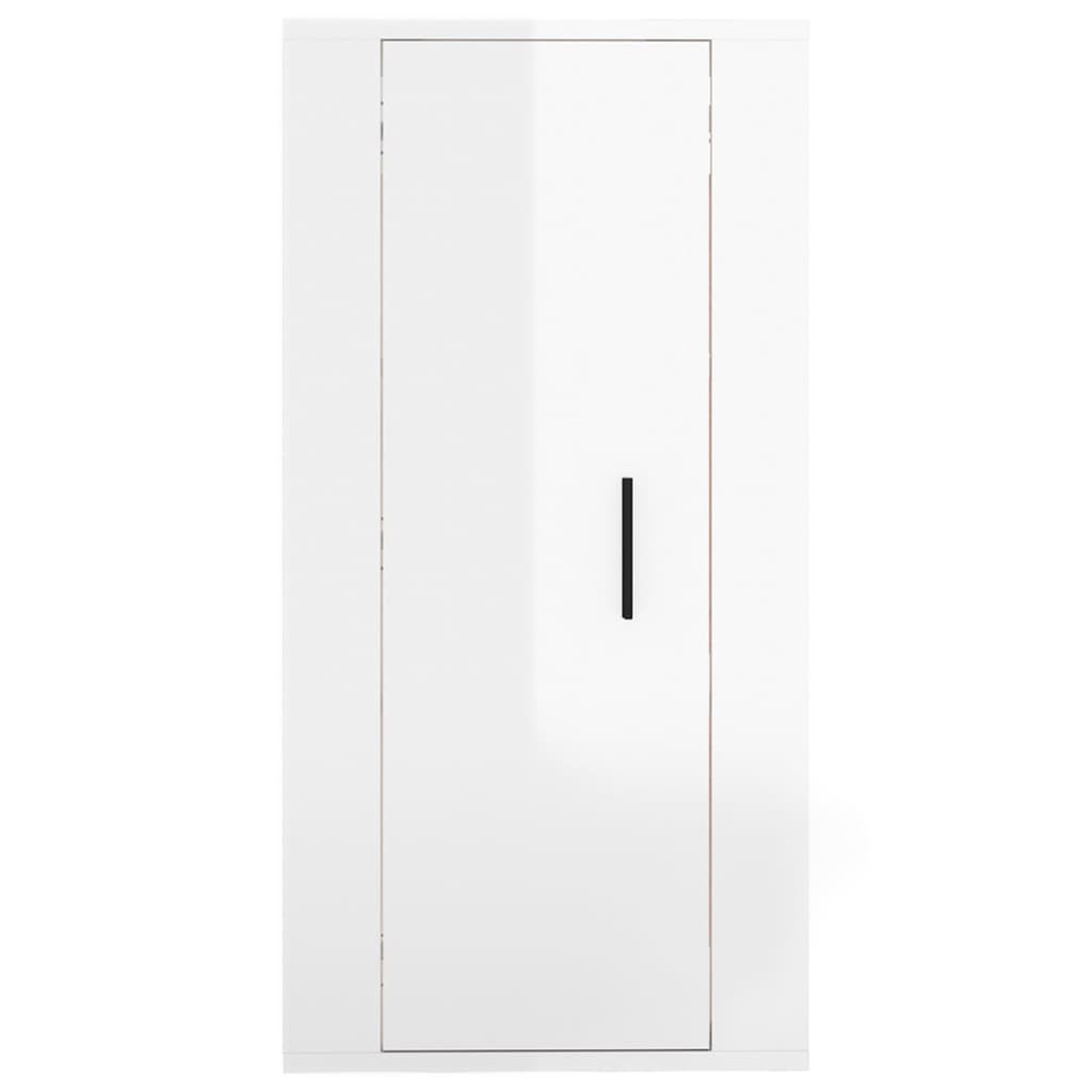 væghængt tv-skab 40x34,5x80 cm hvid højglans