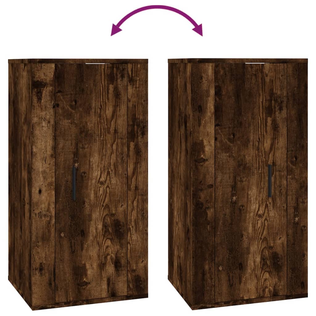 væghængt tv-skab 40x34,5x80 cm røget egetræ