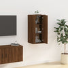 væghængt tv-skab 40x34,5x80 cm brun egetræ