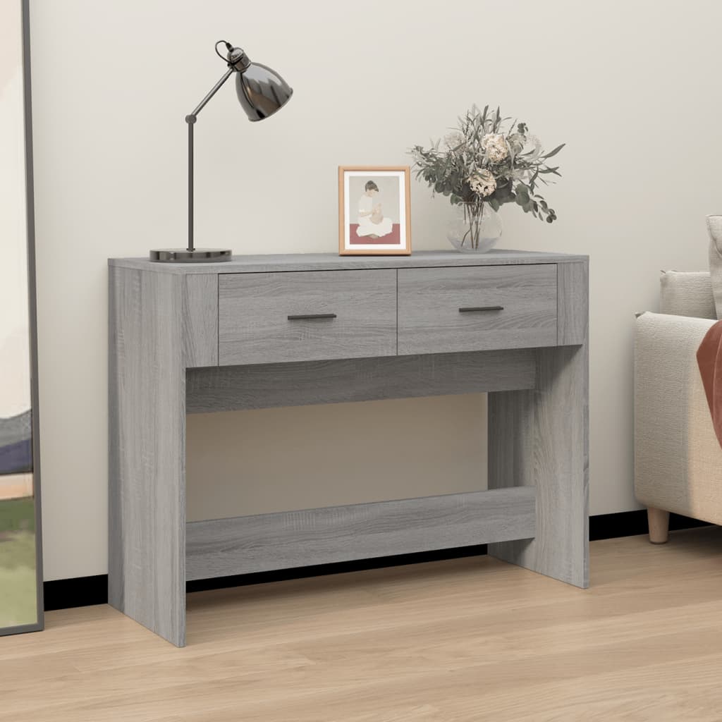konsolbord 100x39x75 cm konstrueret træ Grå sonoma-eg