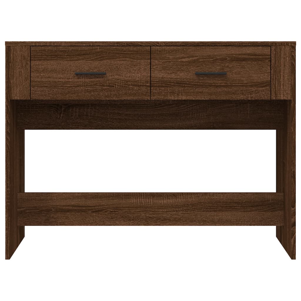 konsolbord 100x39x75 cm konstrueret træ Brun egetræ