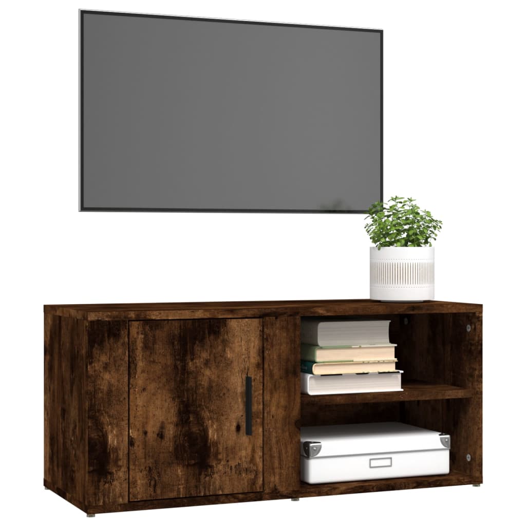 tv-skabe 2 stk. 80x31,5x36 cm konstrueret træ røget egetræ