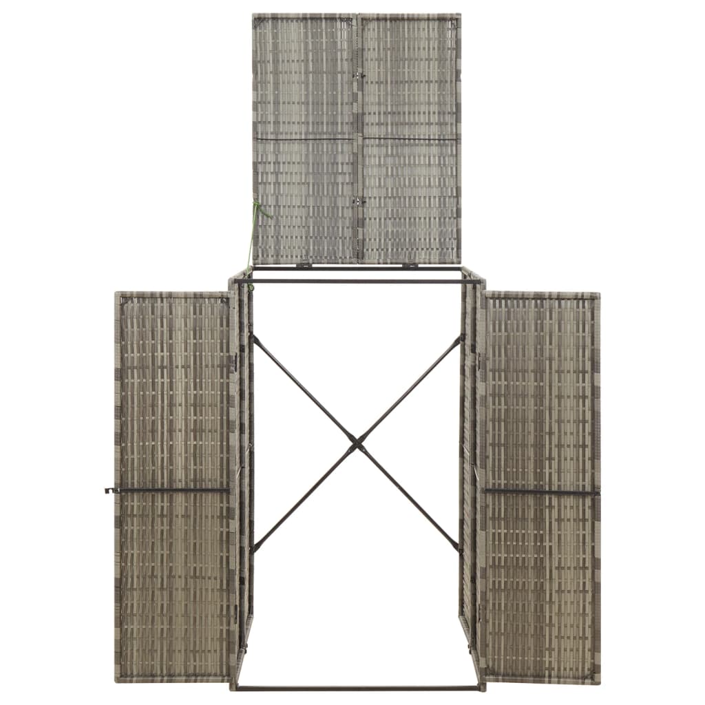 enkelt skraldespandsskjuler 70x80x117 cm polyrattan grå