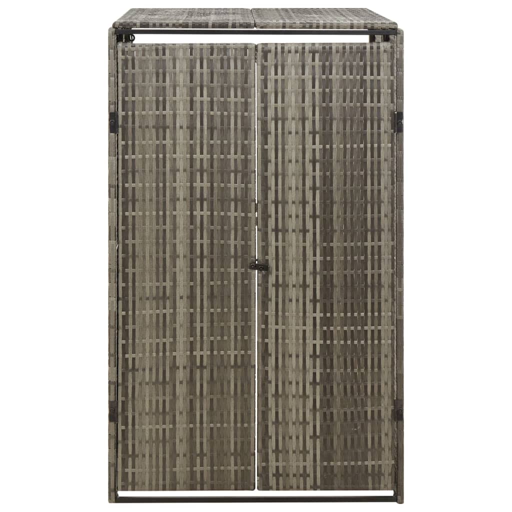 enkelt skraldespandsskjuler 70x80x117 cm polyrattan grå