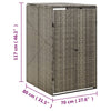 enkelt skraldespandsskjuler 70x80x117 cm polyrattan grå