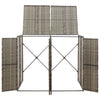 dobbelt skraldespandsskjuler 140x80x117 cm polyrattan grå