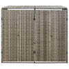 dobbelt skraldespandsskjuler 140x80x117 cm polyrattan grå