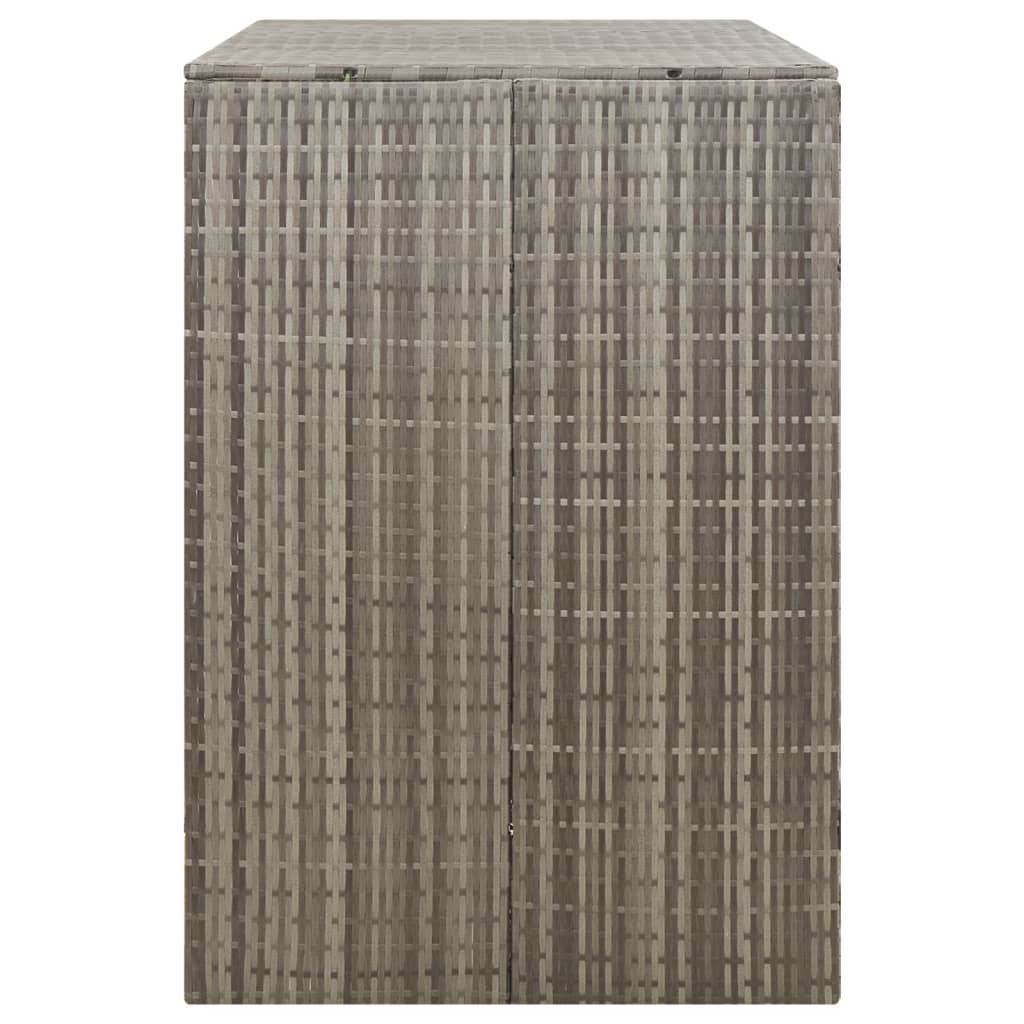 dobbelt skraldespandsskjuler 140x80x117 cm polyrattan grå