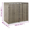 dobbelt skraldespandsskjuler 140x80x117 cm polyrattan grå