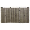 tredobbelt skraldespandsskjuler 207x80x117 cm polyrattan grå