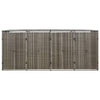 firdobbelt skraldespandsskjuler 274x80x117 cm polyrattan grå