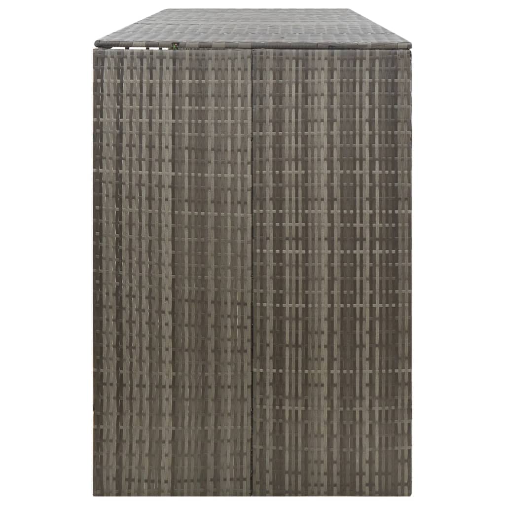 firdobbelt skraldespandsskjuler 274x80x117 cm polyrattan grå