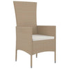 havestole med hynder 4 stk. polyrattan beige
