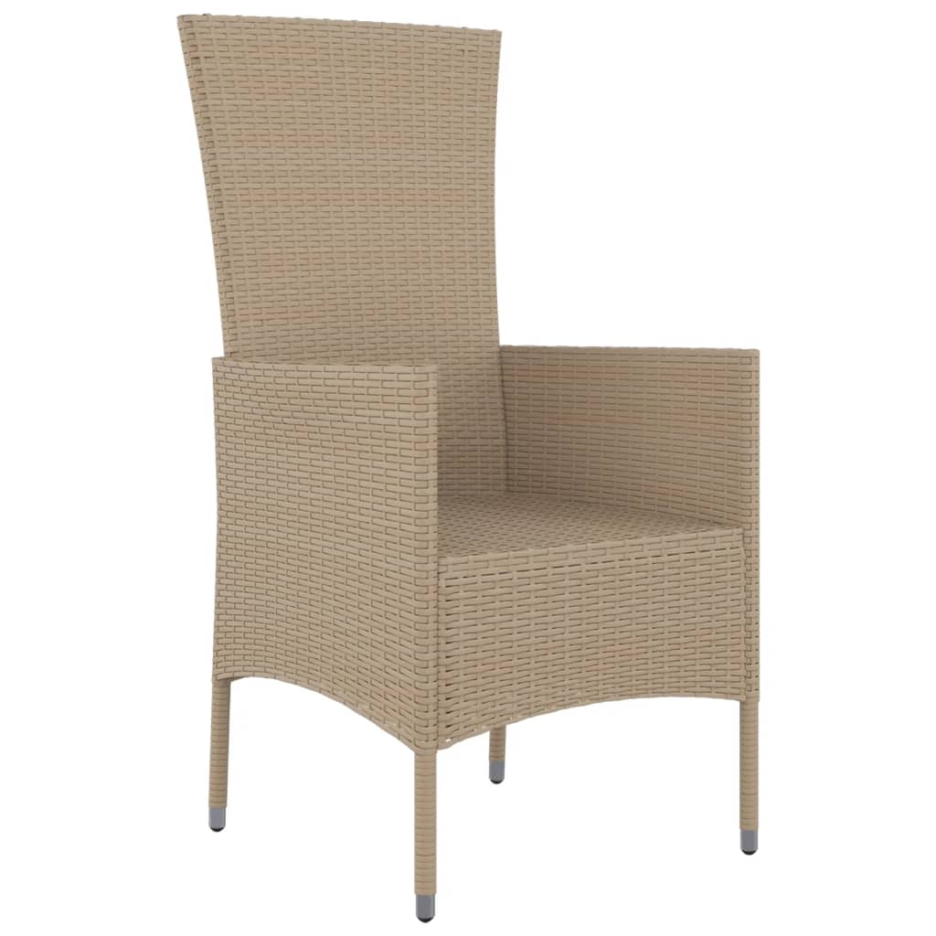 havestole med hynder 4 stk. polyrattan beige