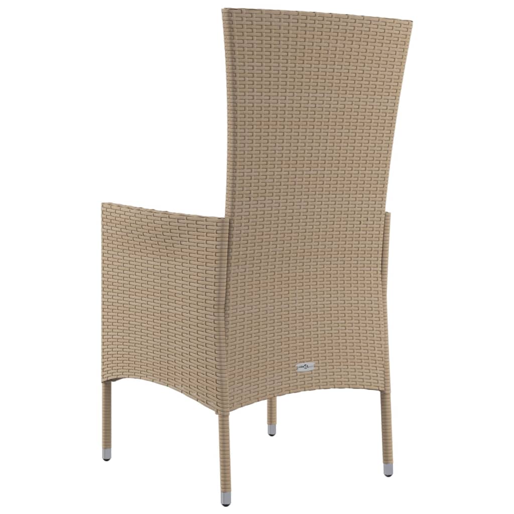 havestole med hynder 4 stk. polyrattan beige