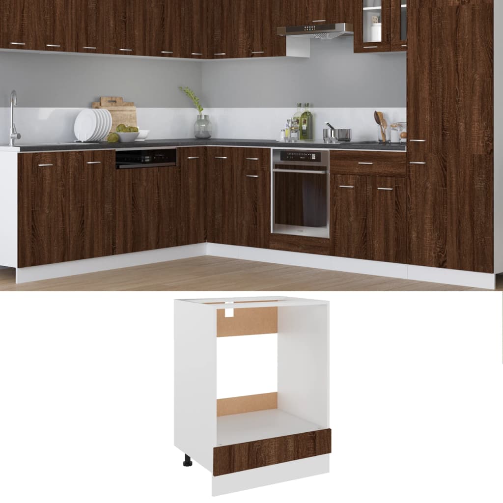 ovnskab "Riga" brun eg 60x46x81,5 cm konstrueret træ