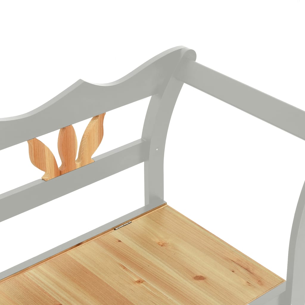 bænk 107x45x75,5 cm massivt fyrretræ grå